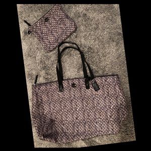 Large Coach duffle bag and snap-in zippered pouch